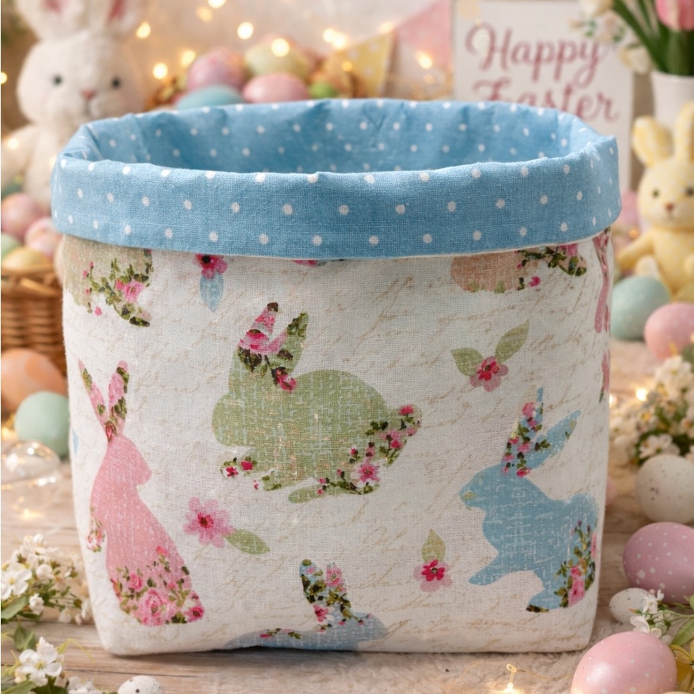 Easter Bunny Fabric Gift Storage Basket